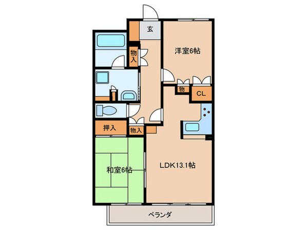 クレオール東公園（406）の物件間取画像